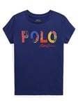 Ralph Lauren Girls Polo Short Sleeve T-Shirt - Navy, Navy, Size Age: 3 Years, Women