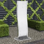 Trädgårdsfontän med pump rostfritt stål 130 cm S-formad