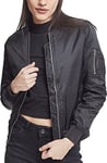 Urban Classics Women's Ladies Basic Bomber Jacket, Black - Schwarz (Black 7), XS UK
