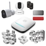 Pack Alarme PA511Z - Système d'alarme Full 4G & Zigbee, Compatible Animaux, Qualité Professionnelle, Contrôle à Distance, Sirène extérieure, 2 Caméras, Compatible avec Amazon Alexa, Google Home