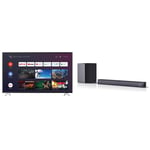 Sharp 4T C50BL3KF2AB 50 Inch 4K Smart TV, UHD HDR Android TV with Chromecast Built-in, Harman/Kardon Speakers & SHARP HT-SBW182 2.1 Soundbar, 160 W Slim Wireless Bluetooth with Subwoofer