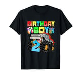 Kids 2 Year Old Funny 2nd Birthday Boy Monster Truck Car T-Shirt