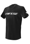 Dainese - T-Shirt, Men's Short Sleeve T-Shirt, 100% Cotton, Adult T-Shirt Logo, Soft and Cool, Classic Style Motorbike Jersey, Durable Print, Black/White