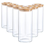 Glass Storage Jars with Wooden Lids 1.5 Litre Pack of 6