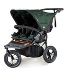 Out n About nipper double pushchair v5 Sycamore Green basket & Raincover 0m-22kg