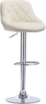 Rootz justerbar barstol i konstläder - Vridbar barstol - Bänkstol - Slitstark kromram - Bekväma sittplatser - Lätt att rengöra - 84-106 cm x 38 cm x 3