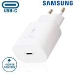 Original 15w Adaptateur de Charge Rapide Blanc TYPE-C Prise Chargeur Secteur Courant Origine Pour Téléphone Samsung (SM-A245F) Galaxy A24 4G