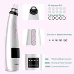 unknow Blackhead Remover, Pore Cleanser Vacuum Cleaner 5 Replaceable Heads Rechargeable Blackhead Removal Kit.