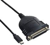 StarTech.com Câble adaptateur de 1,8 m USB-C vers parallèle DB25 pour imprimante - 1x USB-C mâle à 1x DB25 femelle (ICUSBCPLLD25)