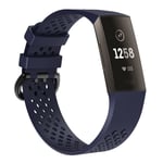 Fitbit Charge 3 / Charge 4 - Silikone armbånd str. S - Mørkeblå