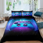 Loussiesd Kids Gamepad Duvet Cover Teens Gamer Bedding Set for Boys Children Bedroom Decor Video Game Controller Galaxy Comforter Cover Gaming Console Action Buttons Bedspread Cover Double Size