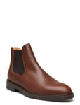 Slhblake Leather Chelsea Boot Noos Stövletter Chelsea Boot Brown Selected Homme