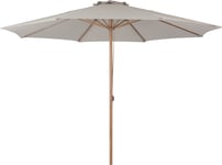 Frank parasol m/snoretræk Ø3,5m, Teak/beige