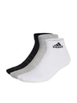Adidas Sportswear Unisex 3 Pack Cushioned Ankle Socks - White/Grey