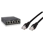 Netgear GS305-300PES Switch Ethernet Métal 5 Ports Gigabit (10/100/1000) et Abordable pour Les Entreprises et Bureaux à Domicile & Amazon Basics Câble réseau Ethernet RJ45 catégorie 6-0,9 m