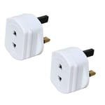 2 Shaver Plug Adapter 2 Pin To UK 3 Pin Power Converter Electric Toothbrush Plug