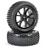 FTX Front Buggy Wheel and Tyre Set Black - Vantage FTX6300B