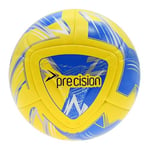 Precision Nueno FIFA Quality Pro Match Football, 8 Panel Hybrid with Anli 1.20 Quick Silver PU, 2024 Professional Highly Durable Ball, Yellow Blue, Size 5