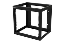 StarTech.com 9U 19" Wall Mount Network Rack 17" Deep 2 Post Open Frame for Server Room/Data/AV/IT/Communication/Computer Equipment/Patch Panel w/ Cage Nuts/Screws Hook/Loop 175lb Capacity - Wallmount Server Rack (RK919WALLO) - rack - 9U