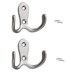 2 PCS Double Door Hooks Vintage Antique Coat Hooks Double Prong Wall Mounted Decorative Clothes Hat Hooks Double Robe Hooks Screw In Door Hooks For Kitchen Bedroom Wall Bathroom Hanging With Screws