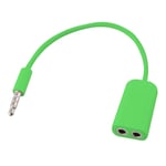 Green 3.5mm Headphone Splitter Jack Male to 2 Dual Female Cable Lead Audio Y