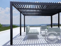 Bioklimatisk pergola Paviljong Trädgårdspaviljong San Pablo, 3x5,8m, Svart