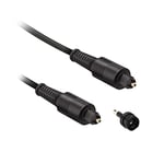Ekon Câble toslink câble fibre optique mâle mâle adaptateur Toslink 3,5 mm inclus 1,8 m pour home cinéma, dolby digital, DVD, TV, Smart TV, MacBook