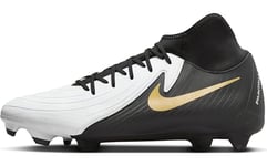 Nike Men's Phantom Luna II Academy Fg/Mg Football Shoe, White/Black/MTLC Gold Coin, 8 UK