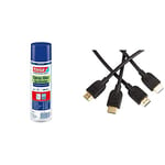 Tesa 60021 - Colle en Spray Permanente 500 ml - Glue en Aérosol et Moyens avec Surfaces Lisses ou Inégales - 500 ml Lot de 2 Câbles HDMI 2.0 haut débit [Nouvelles normes] 1,8 m