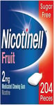 Nicotinell Nicotine Gum, Quit Smoking Aid, Fruit Flavour, 2 mg, 204 Pieces 