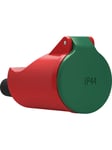 LK Portable socket outlet 2-poled with dk-earth with lid ip44 break safe type 126 red/green