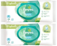 96 x Pampers Harmonie Aqua Water-based Baby Wipes Plastic Fragrance Alcohol-free