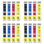 16 Ink Cartridges (Set) for Epson Stylus BX3450, DX4000, DX4050, DX7400, SX200