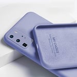 ECMQS New Liquid Silicone Soft Phone Cover Case For Huawei P40 Pro P30 P20 Lite Honor 20 8x 9x P Smart Z Plus Y9 Prime Nova 5t For Huawei P30 Lite Purple
