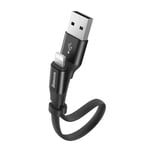 Baseus Nimble platt kabel USB / Lightning-kabel med hållare 2A 0,23M svart (CALMBJ-B01)