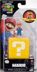Jakks The Super Mario Bros Movie Mini Figure with Question Block Mario