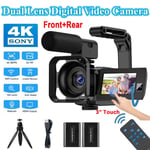 Video Camera 4K Camcorder 56MP 16X Digital Zoom Vlogging Recorder 3"Touch Screen