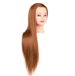 Model Head Styling Training Synthetic Fiber Hairdressing Training Cosmetology Doll for Practing Styling Hair with Clamp Brownish Yellow Body Care Products
