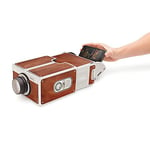 Smart Phone Projector - Mini Portable Cardboard Smart Phone Projector 2.0 Mobile Phone Projection for Home Theater Audio & Video Projector - Brown