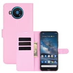 Nokia 8.3 5G - Läderfodral / Plånboksfodral Pink