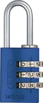 ABUS combination lock 145/20 blue - Luggage lock, locker lock and much more. - Aluminium padlock - individually adjustable numerical code - ABUS security level 3