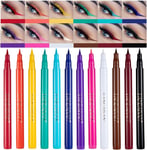 12 Colours Liquid Eyeliner Set Rainbow Colourful Neon Eyeliner Pencil White Blac