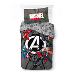 Character World Disney Official Marvel Avengers Single Kids Duvet Cover Set | Reversible 2 Sided Bedding Including Matching Pillow Case | Charge Design Brands Single Bed Set