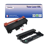 Kit Tambour+Toner compatibles avec Brother TN2420, DR2400 pour Brother MFC-L2735DW, MFC-L2750DW - T3AZUR