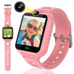 FRLONE Kids Smart Watch for Girls Boys - Children's Smartwatch Phone with 7 Games Music Mp3 Player SOS Call Camera Calculator Electronic Learning Toys Birthday Gifts for 3-12 Years (Pink)