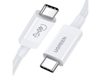 USB-C till USB-C UGREEN USB4-kabel, 40 Gbps, 0,8 m (vit)