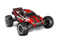 Traxxas Rustler 2WD Brushed Rtr 1:10 Stadium Truck Red with Battery+4A USB /