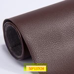 Självhäftande Läderlapp för Reparation av Soffa - Perfekt Dark brown 50*137CM