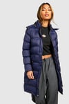 Longline Padded Faux Fur Hooded Jacket