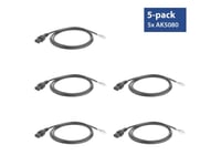 ACT Powercord C13 IEC Lock - open end black 2 m, PC1025, 5-Pack
